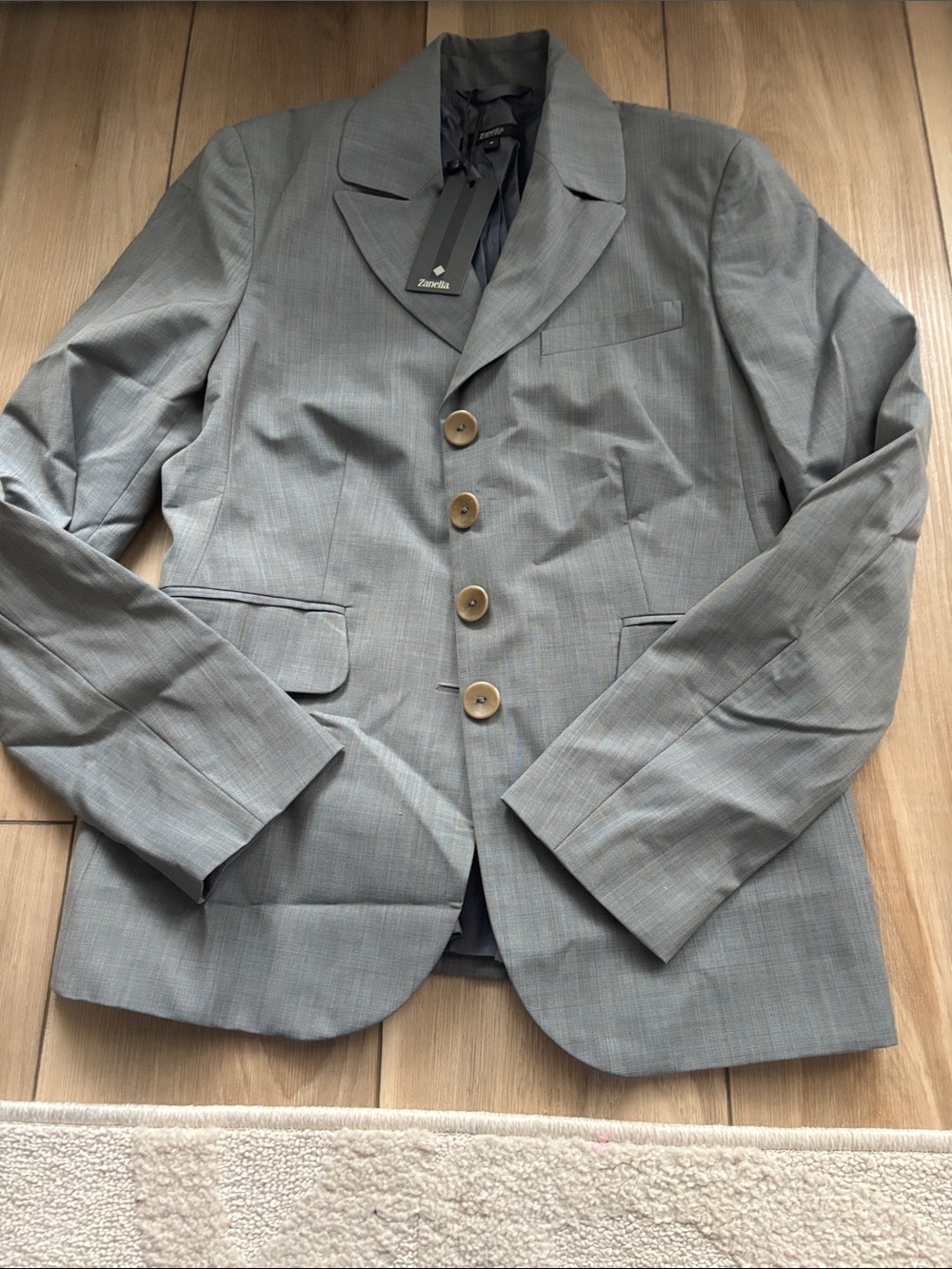 Zanella Gray Button-Front Blazer